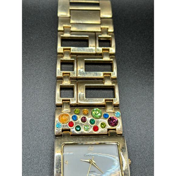 Suzanne Somers Gold Tone Crystal Bracelet Watch Multi-Color Rhinestone Dial main image 9